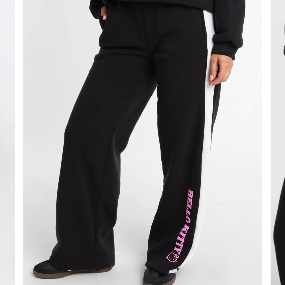 Hello Kitty wide leg Black Sweatpants - Picture 2 of 2